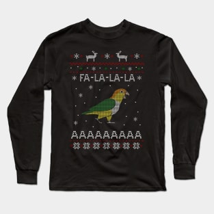 FA LA LA Ugly Christmas White bellied Caique Long Sleeve T-Shirt